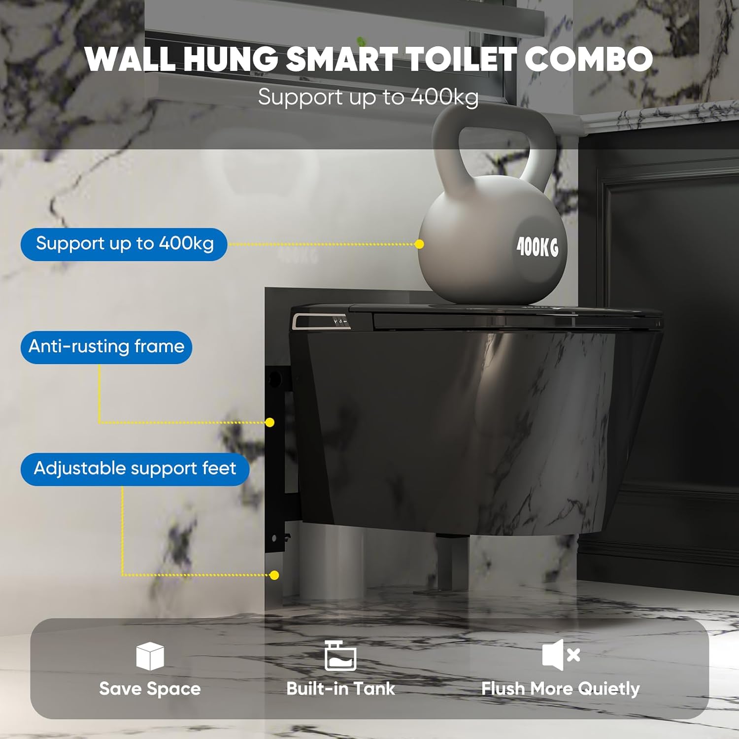 Black Basic Smart Wall Hung Toilet Combo review