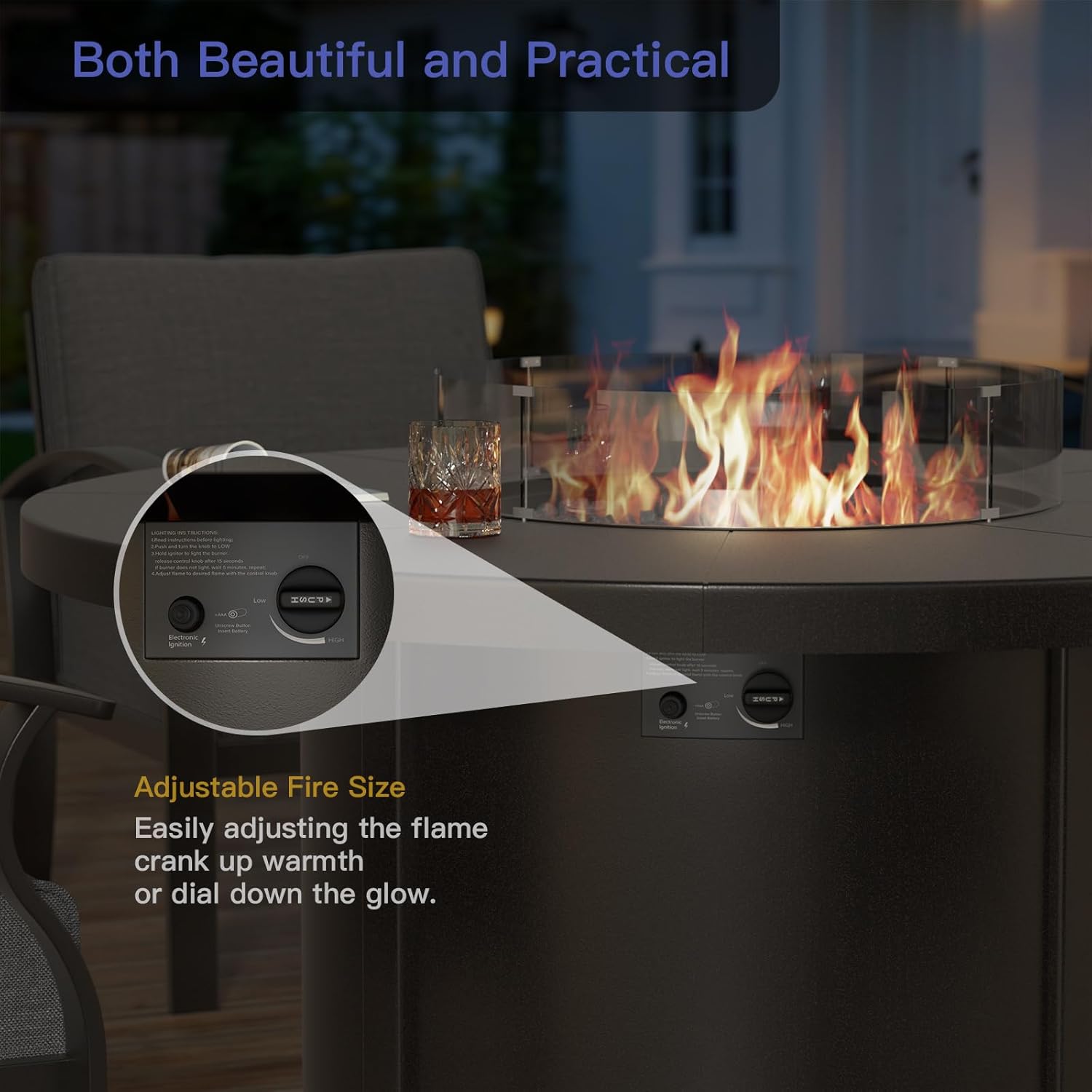 Kurapika Propane Round Fire Pit Table 48in review