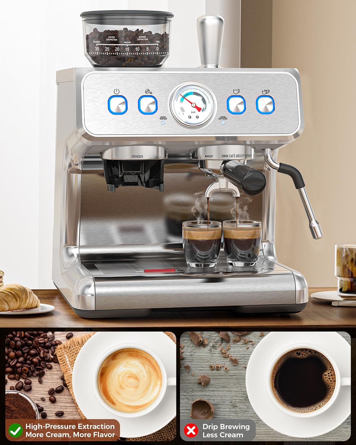 20 Bar Espresso Machine with Grinder review
