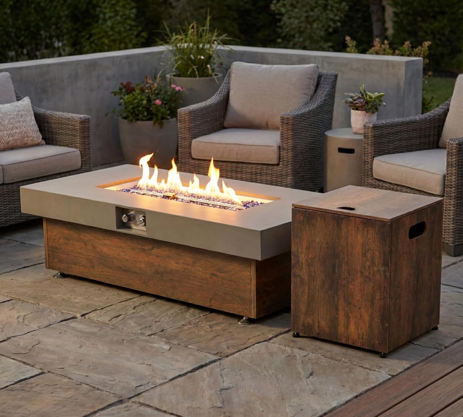 48\” Propane Fire Pit Table (Wood Color) review