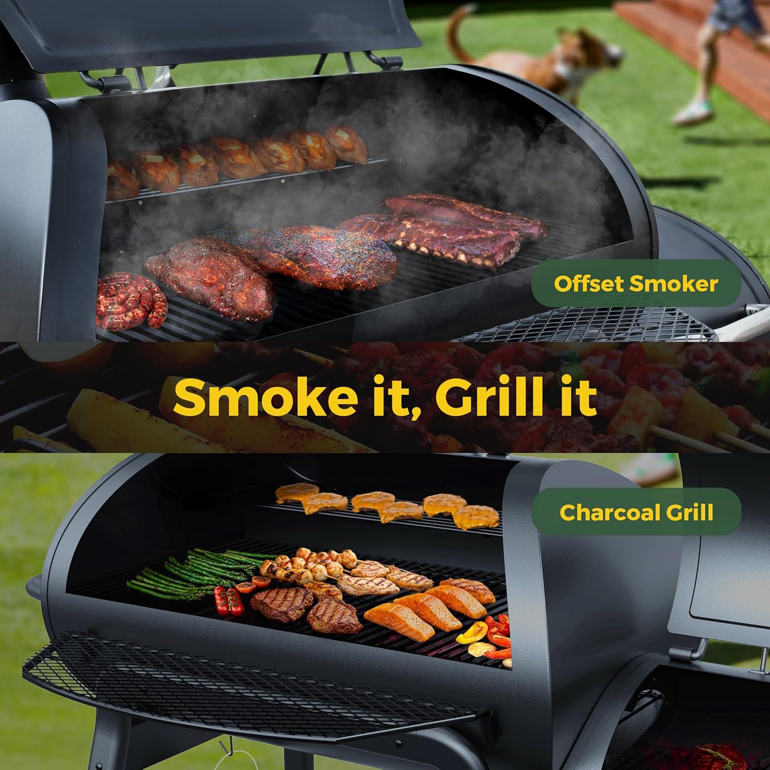 Brand-Man Charcoal Grill Offset Smoker review