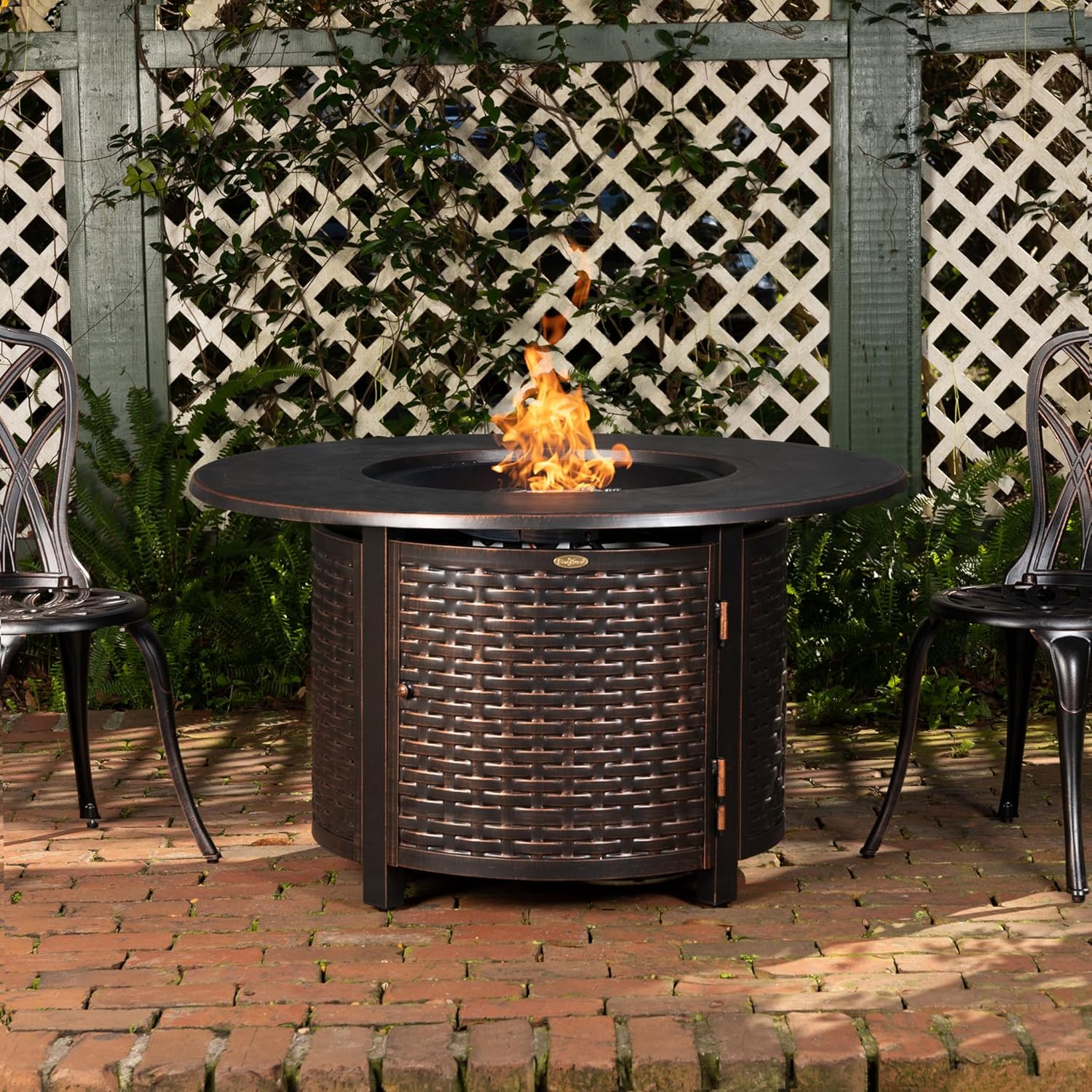 Florence Woven Aluminum Convertible Gas Fire Pit 44\” review