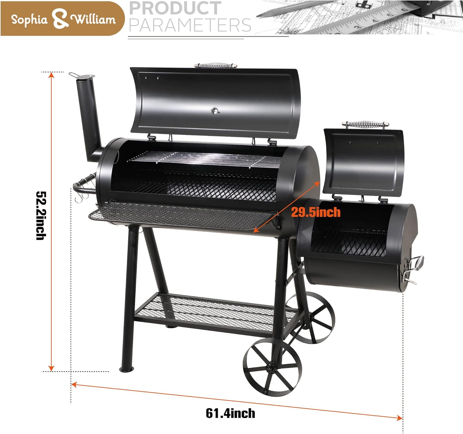 Sophia & William Heavy-Duty Charcoal Smoker review